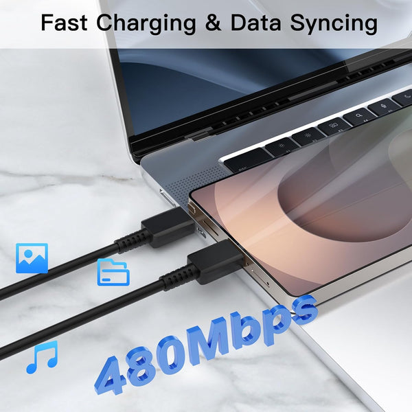 2-Pack 3FT Phone USB C Cables with Type C Charger Fast Charging Blocks Compatible with Samsung and iPhone Devices