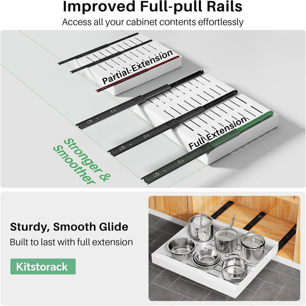 Kitstorack Pull out Cabinet Organizer for Kitchen Base Cabinet Organization