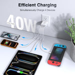 40W USB C Charger Cube, 2-Pack Fast Charging Block, 4-Port Power Adapter