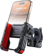JOYROOM Motorcycle Bike Phone Holder Mount - [Not Block Camera] Bicycle Phone Holder Handlebar Cell Phone Clamp - [Silicone Wrapped] Scooter Phone Holder for iPhone Samsung 4.7''-7'' Smartphones