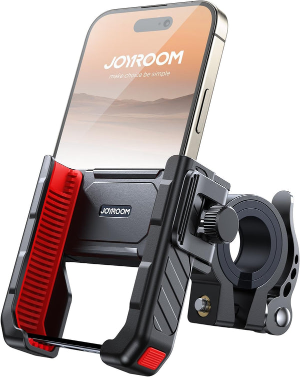 JOYROOM Motorcycle Bike Phone Holder Mount - [Not Block Camera] Bicycle Phone Holder Handlebar Cell Phone Clamp - [Silicone Wrapped] Scooter Phone Holder for iPhone Samsung 4.7''-7'' Smartphones