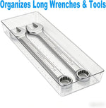 4 pack clear plastic drawer organizer trays for storage and organization