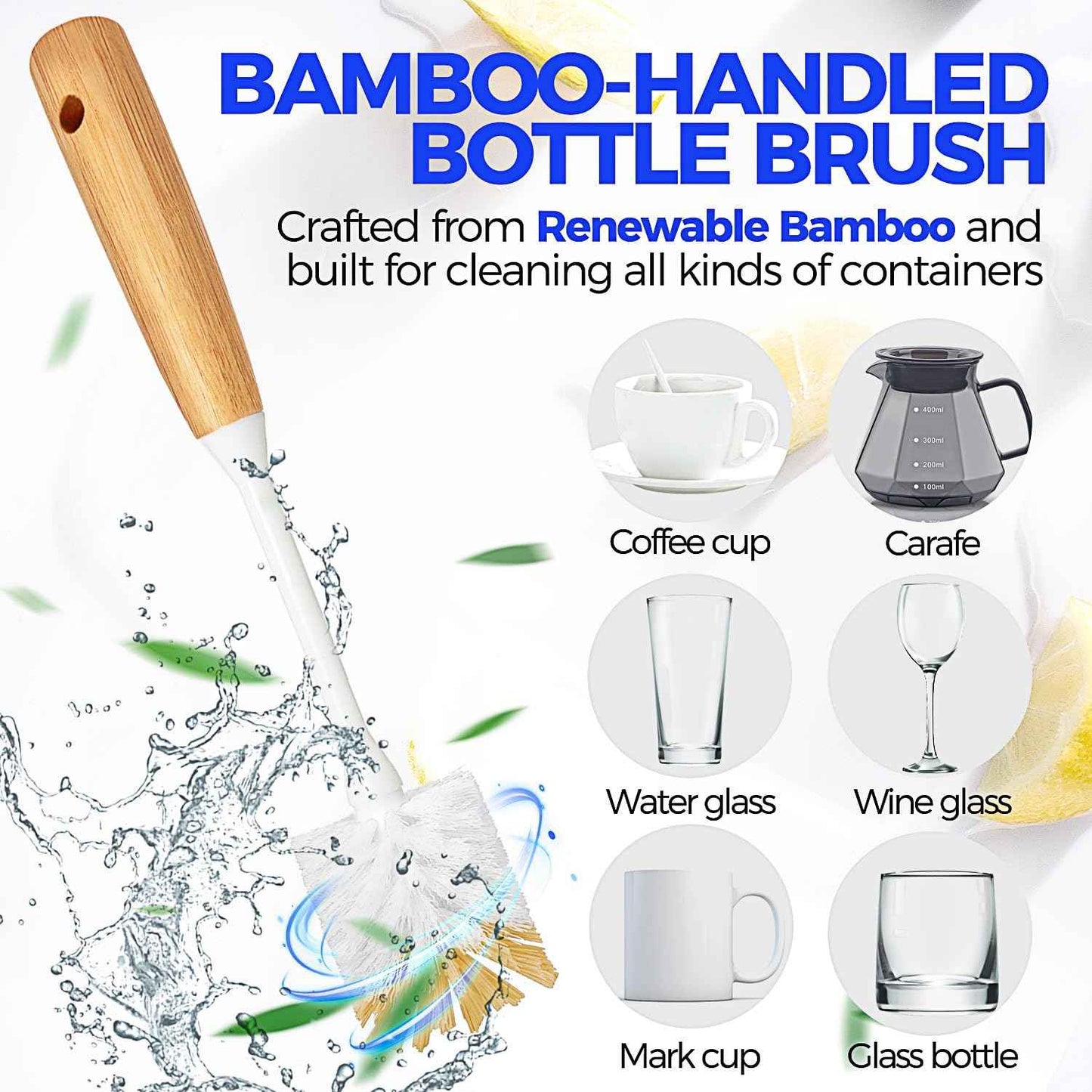 Holikme 6 Pack Dish Brush Kitchen Brushes Set with Vegetable Palm Brush, Bottle Brush, Dish Brush and Straw Brush, Fruit Cleaning Brushes for Cleaning Potato Skillet Wok Pot Pan Cast Iron, Yellow