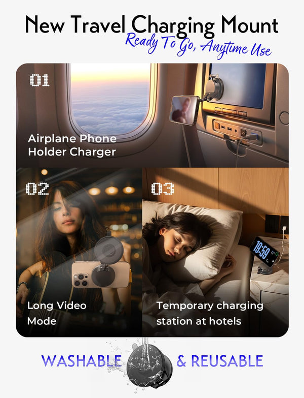 LISEN for 15W Magsafe Car Mount Charger, Magnetic Phone Holders for Your Car, Magnetic Wireless Car Charger, Suction Phone Mount for Car Accessories for iPhone 17 Pro Max 16 15 14 13 12, Gifts for Men