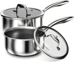 3 quart stainless steel saucepan with lid for all stovetops
