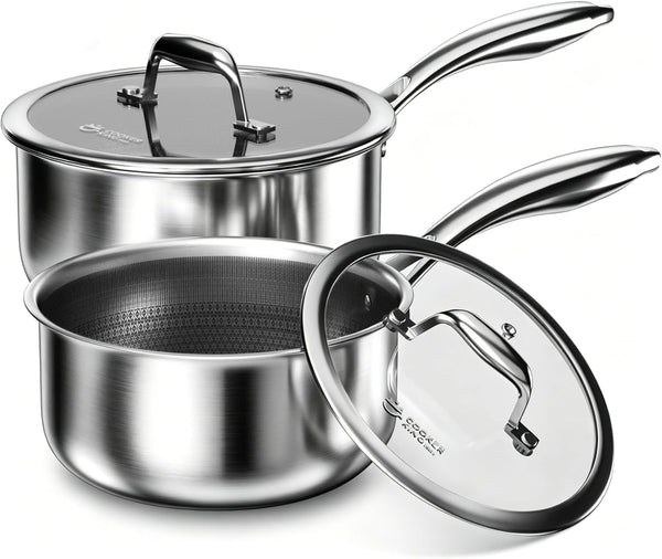 3 quart stainless steel saucepan with lid for all stovetops