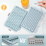 Mini Ice Cube Trays for Freezer with Lid - Chilling Drinks Coffee Juice (2 Pack/0.55In - Blue)