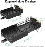 Large capacity stainless steel dish drying rack for kitchen counter