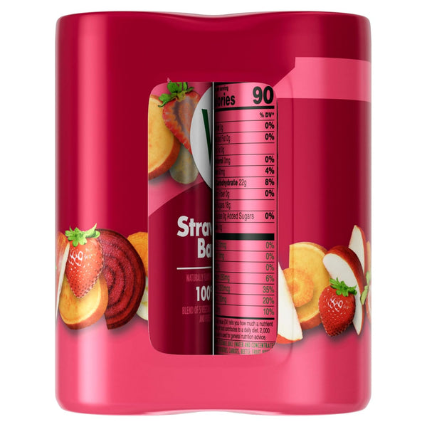V8 Strawberry Banana 100% Fruit and Vegetable Juice, 8 fl oz Can (6 Pack)
