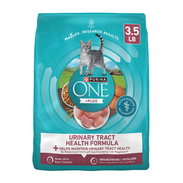 purina one high protein dry cat food urinary tract health formula 3.5 lb bag