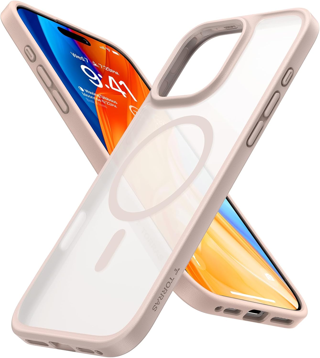 TORRAS Stronger Magnetic & Shockproof for iPhone 17 Pro Max Case, Fit for MagSafe, Military Grade Drop Protection, Camera Control, DIY Button, Slim for iPhone 17 Pro Max Case Translucent Deep Blue - Rayz Mart