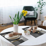 HeloHo Heat-Resistant Washable Vinyl Placemats Set of 4 Non-Slip Table Mats for Kitchen Dining Indoor Outdoor Decor