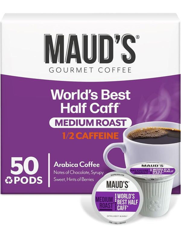 Maud's Half Caff Coffee Pods, 100 ct, Medium Roast Coffee in Single Serve Pods