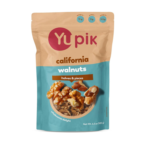 Yupik Raw California Walnuts Halves & Pieces, 2.2 lb, Unsalted, Unroasted, Gluten-Free, Vegan, Kosher