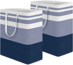 HomeHacks 2 Pack Large Laundry Baskets, Waterproof, Freestanding Laundry Hampers, Collapsible Clothes Hamper with Reinforced Handles in Laundry Room, College Dorm, Bathroom, Bedroom (Grey, 75Lx2)