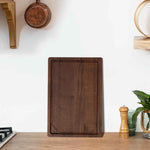 Heimlove walnut wood cutting board, natural, reversible, 24x18 inches, deep juice grooves, handles