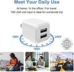 Dual Port USB Wall Charger with 3-Pack