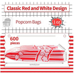 600 pack 1oz popcorn bags for popcorn machines and movie nights