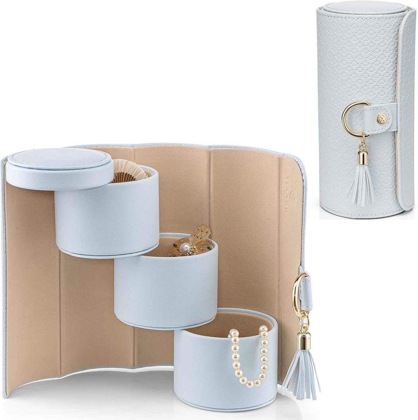 Vlando Wedding Gifts for Women, Travel Jewelry Box, Bridal Shower Gifts, Bridesmaid Gifts for Wedding Day Bride Gifts, Bridesmaid Proposal Gifts, Travel Jewelry Organizer - Green