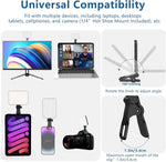 altson 60 led portable selfie light phone video conference laptop lighting clip tripod adapter rechargeable 2200mah