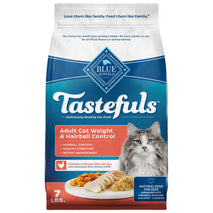 blue buffalo tastefuls adult dry cat food for weight management made with natural chicken ingredients 7-lb bag
