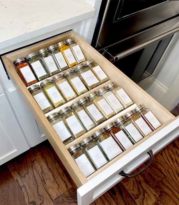 Clear Acrylic Spice Drawer Organizer for Kitchen