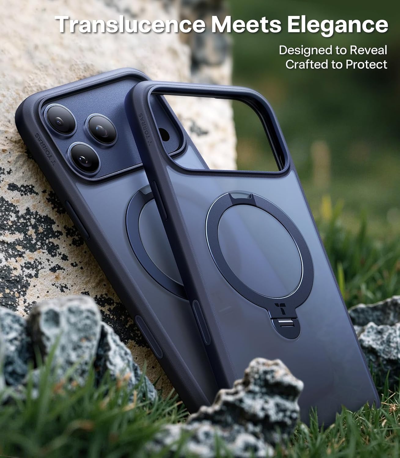 TORRAS Q3 Spin for iPhone 17 Pro Max Case with 360 Magnetic Stand, Camera Control, Fit for MagSafe, 4X Military-Grade Shockproof Case for iPhone 17 Pro Max Phone Case with Kickstand, Deep Blue - Rayz Mart