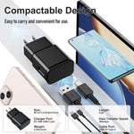 Samsung Galaxy S10/S9/S8 2Pack Adaptive Android Phone Charger with USB Type C Fast Charging Cable