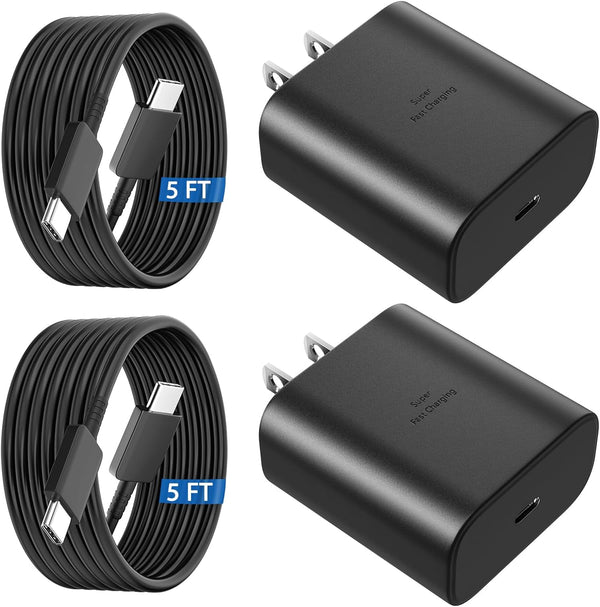 45W USB C Super Fast Charger Type C Charger Fast Charging Android Phone Charger Block with 10FT Type C Charging Cable for Samsung Galaxy S26 Ultra/S26/S26+/S25/S25 Ultra/S25+/S24 Ultra/S23 Ultra/S22