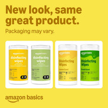 Amazon Basics Disinfecting Wipes, Lemon & Fresh Scent, Sanitizes, Cleans, Disinfects, Deodorizes, 340 Count (4 Packs of 85), Packaging May Vary
