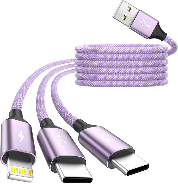 4ft 3 in 1 usb charging cable for multiple devices