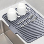 Silicone Dish Drying Mat for Kitchen Counter, Heat Resistant and Non-Slip