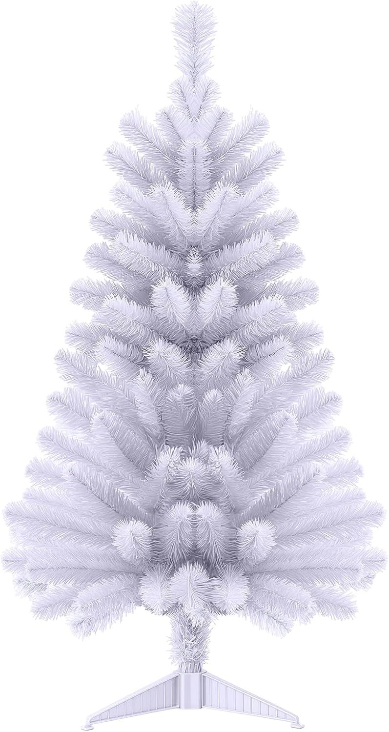 3Ft Premium Artificial Small Mini Christmas Tree for Tabletop,Home, Office, Indoor and Outdoor Decor,Holiday Decoration,Easy Assembly Metal Hinges & Foldable Base 160 Branch Tips Green Tree