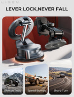 LISEN 2 Pack for Magsafe Car Mount, Magnetic Phone Holder for Car, Strong Magnetic Car Phone Holder, 89 LBS Suction Cup Phone Mount, Phone Holder for Car Mount for iPhone, Gifts for iPhone 17 16 15