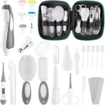 POPYJAN 24PCS Baby Grooming & Health Kit, Newborn Nursery Health Care Set, Baby Care Product, Grey White