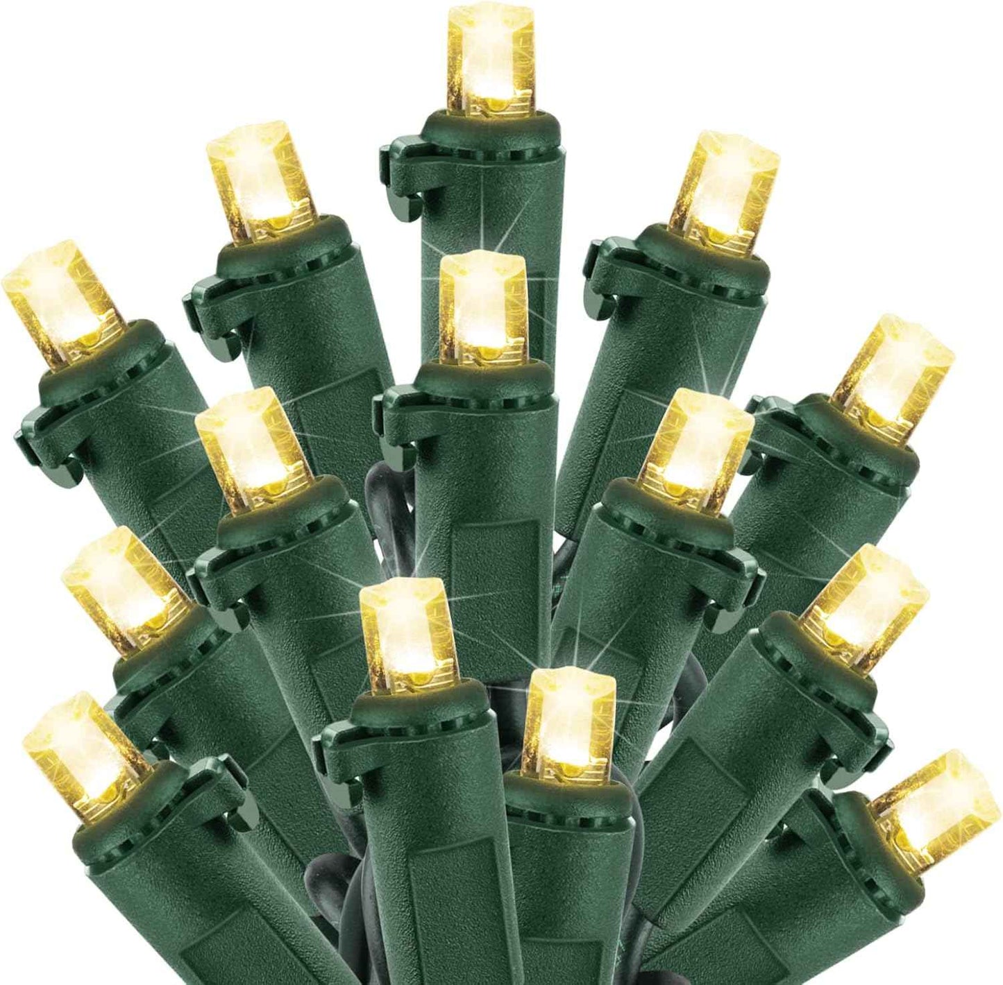 Clear Christmas String Lights, 100 Count Mini Incandescent Bulbs, 25FT Green Wire Indoor Holiday Lights
