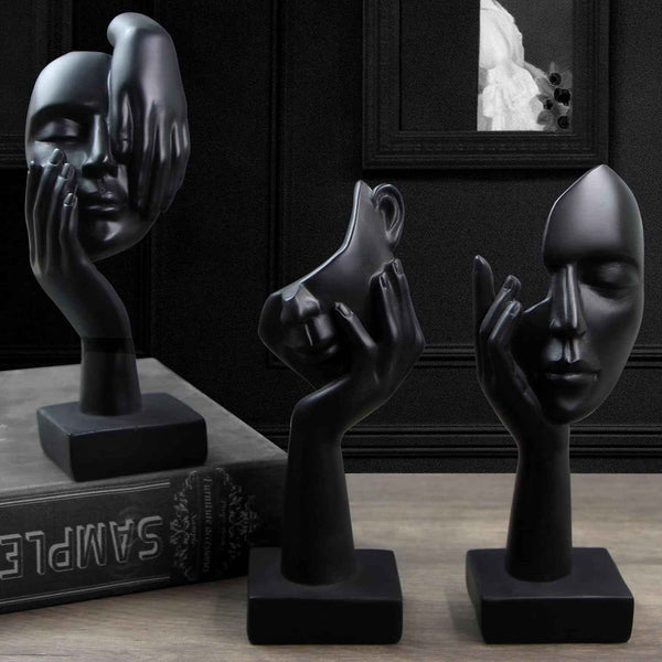 3 Pcs Thinker Statue,Modern Home Resin Sculptures,Collectible Figurines for Home Office Bookshelf Desktop Decor(Golden)