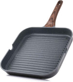 SENSARTE 9.5 inch nonstick grill pan, PFOA free, versatile griddle for stove tops and outdoor grilling.