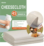 Organic Cheese Cloths, GOTS Certified, Grade 100, 36x36Inch, Reusable Cheese Cloth with Closed Edges Fabric Fine Mesh Cloth, Unbleached Cotton Muslin Cheesecloth for Straining,Cooking,Crafts - 9 Sq.Ft