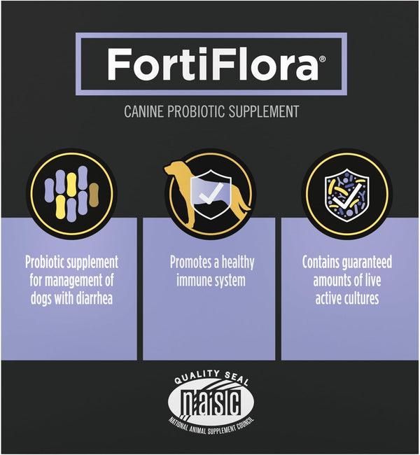 Purina Pro Plan Veterinary Supplements FortiFlora Daily Probiotics for Dogs, 30 count, supports digestive gut health and diarrhea relief