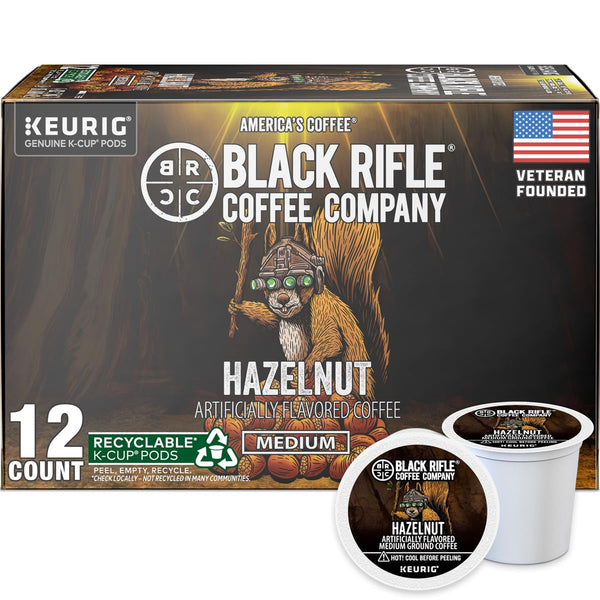 Black Rifle Coffee Company Just Black medium roast K Cups, 50 count, compatible with Keurig machines