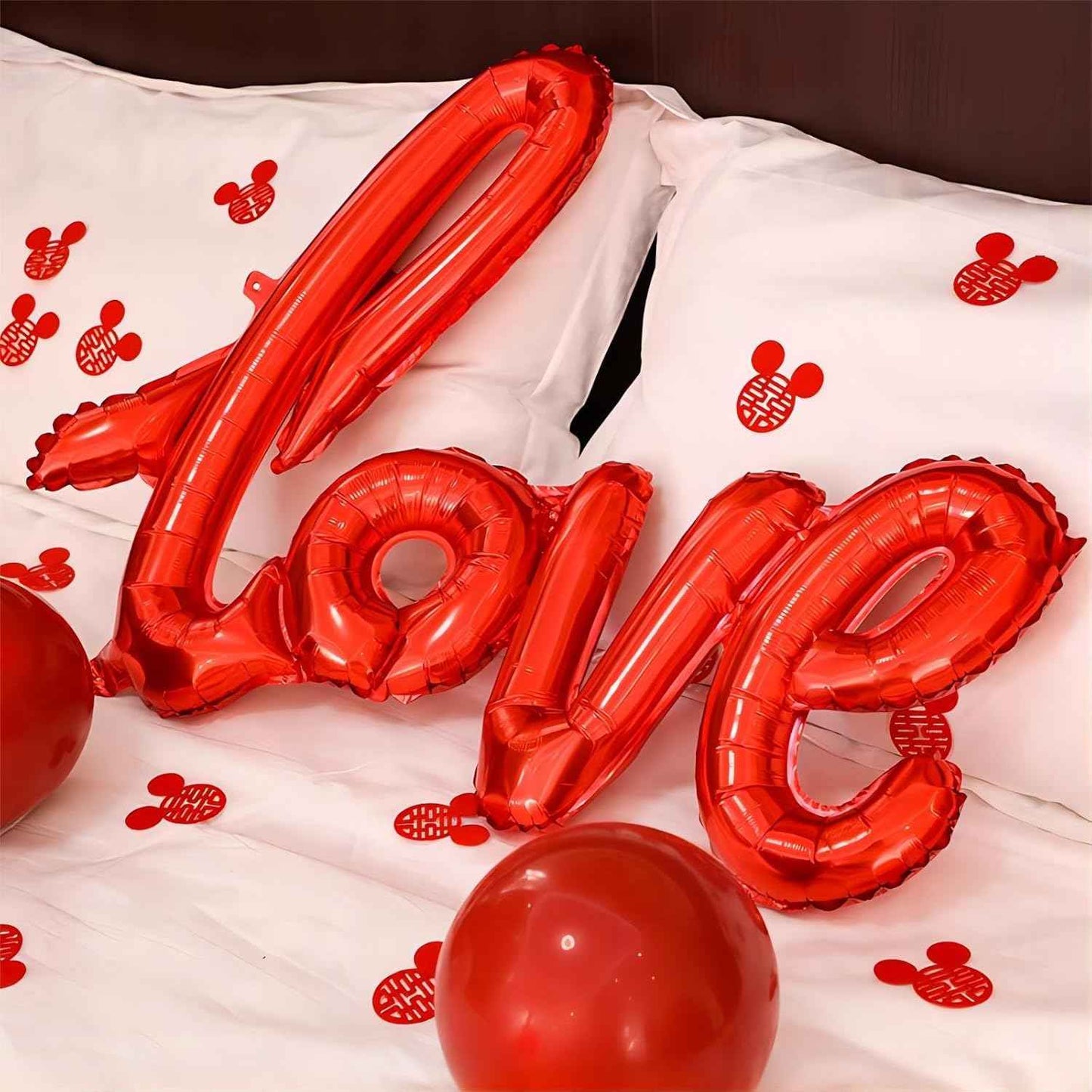 5 Pcs Red Heart Shaped Balloons Red Love Valentine Balloons for Valentines Day Bridal Shower Wedding Party Decorations