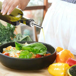 Aozita 17oz glass olive oil bottle dispenser with pourers and funnel for kitchen use