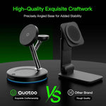 2026 3 in 1 Charging Station for Apple Compatible with Magsafe Charger Stand for iPhone 17 16 15 14 13 12 Wireless Charging Station for AirPods Wireless Charger for iWatch Series