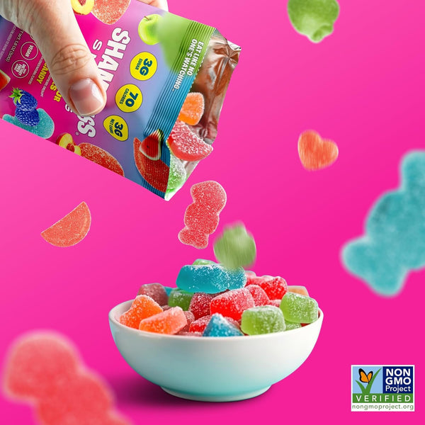 Shameless Snacks Sweet & Sour All-Stars Mixed Bag - Sour Candy & Fruit Snacks, 5 Flavors Per Bag Gummy Candy, Keto Snacks 3g Sugar Gluten Free Vegan for Kids & Adults