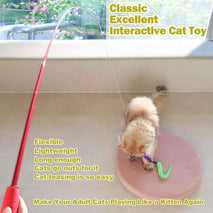 Cat Toys for Indoor Cats, Interactive Cat Toy 2PCS Retractable Wand Toy and 9PCS Cat Feather Toys Refills, Funny Kitten Toys Cat Fishing Pole Toy for Bored Indoor Cats Chase and Exercise