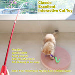 meohui 2pcs retractable cat fishing pole toy set with 9pcs cat feather toys refills