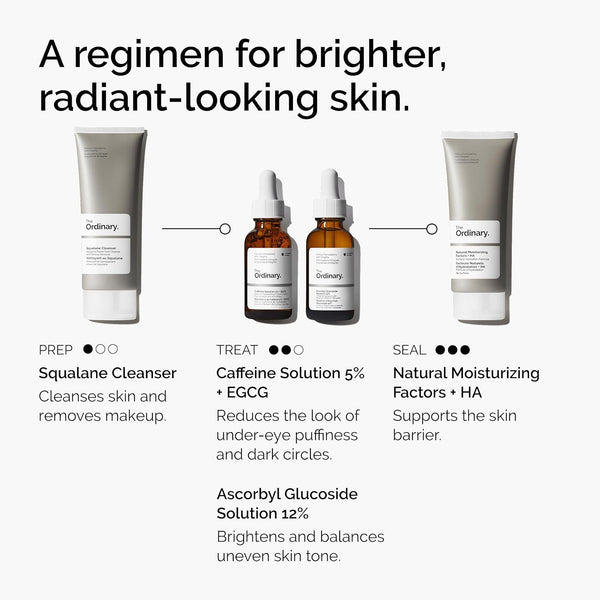 the ordinary caffeine solution 5% + egcg, depuffing eye serum for dark circles and tired eyes, 30ml