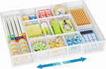 Marbrasse Expandable Desk Drawer Organizer, Mesh Drawer Organizer Tray with 10 Adjustable Compartments, Desk Organizers and Accessories, 5 Dividers Drawer for Office Supplies, Makeup & Vanity (Black)
