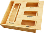 Bamboo Bag Storage Organizer for Kitchen Drawer